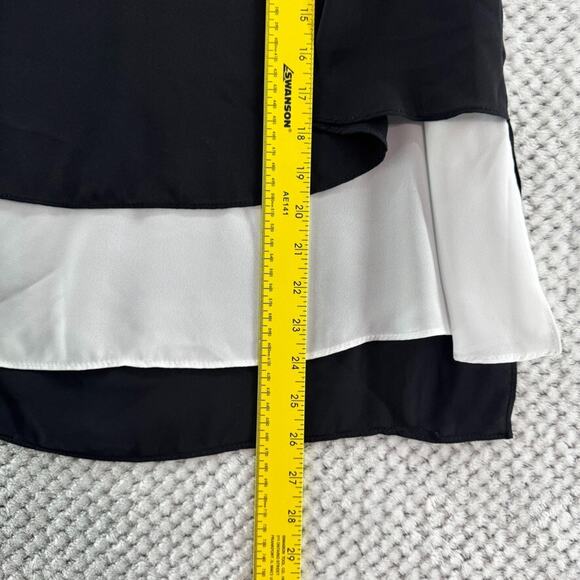 Joseph Ribkoff Top Women 10 Black White Tank V-Neck Layered Lined Sleeveless - Picture 10 of 12